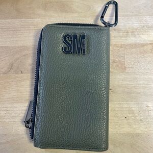 Steve Madden Black Zippered Pouch with carabiner clip